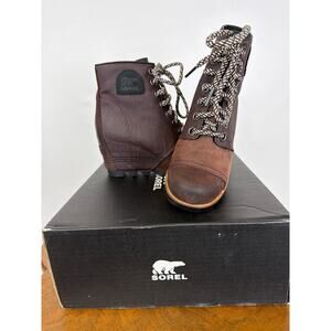 NIB Sorel "PDX" Wedge Waterproof Hiker Boots Brown Women's Size 7